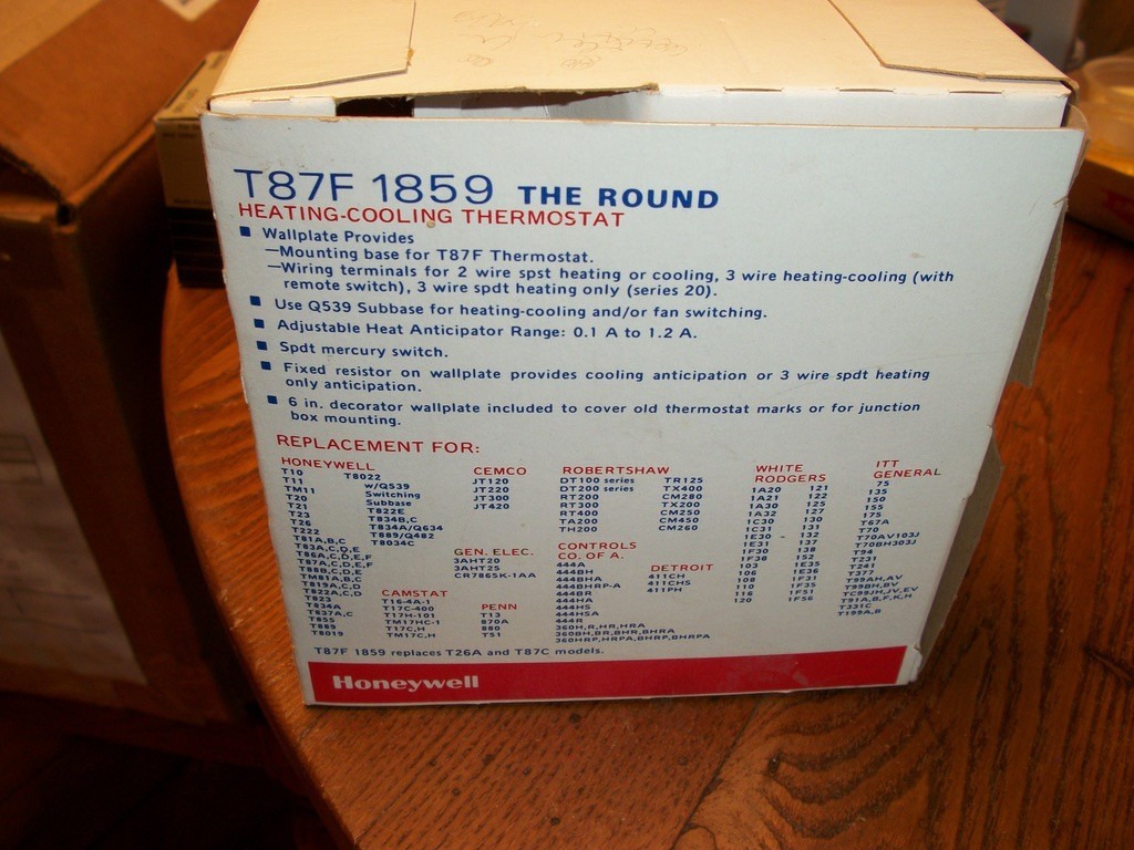 Honeywell T87F 1859 Round Heating & Cooling Thermostat  NOS