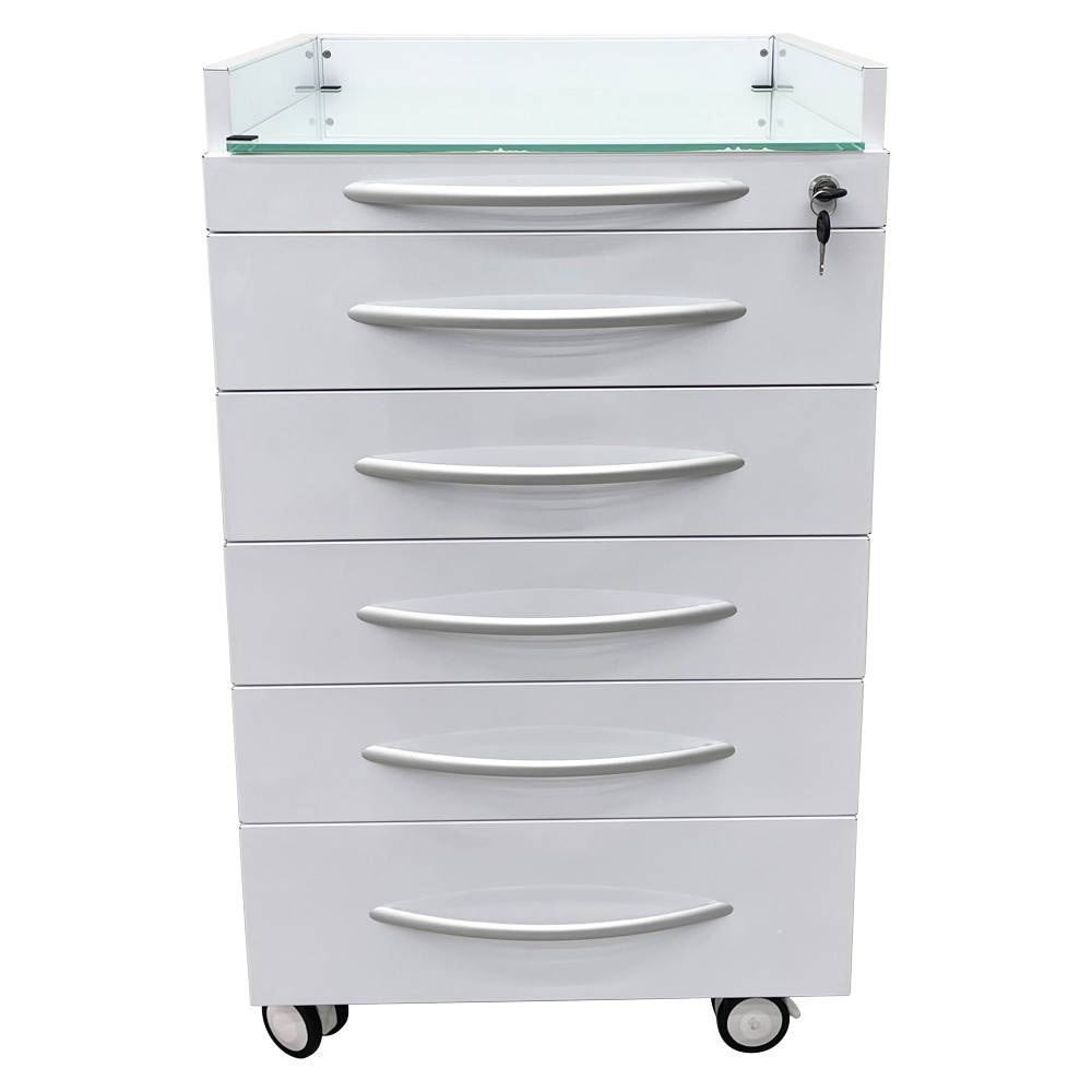 Five Drawers Office Assistant's Mobile storage Cabinet with Two Partition Trays