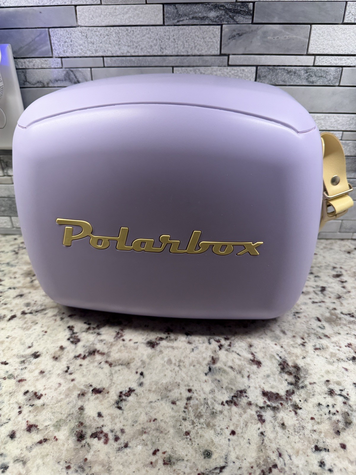 Polarbox Retro Design Small Portable Cooler Lilac & Yellow 6 Quart w/ Strap