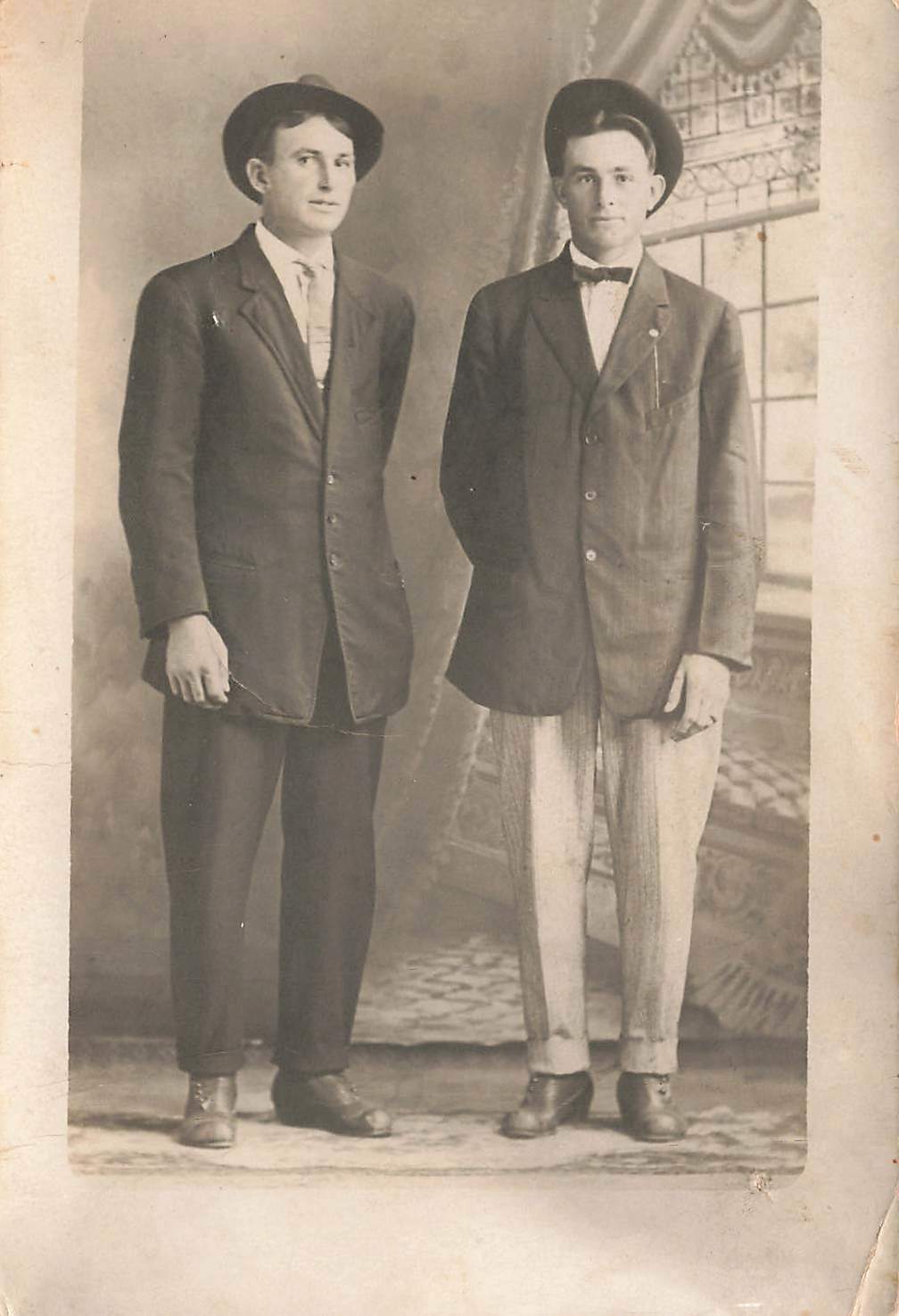 RPPC - Studio Pose of 2 Men, Circa 1910 - Trimmed
