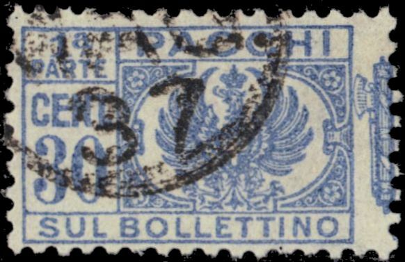ITALY Q27i - Arms of Savoy "Parcel Post" (pf97684)