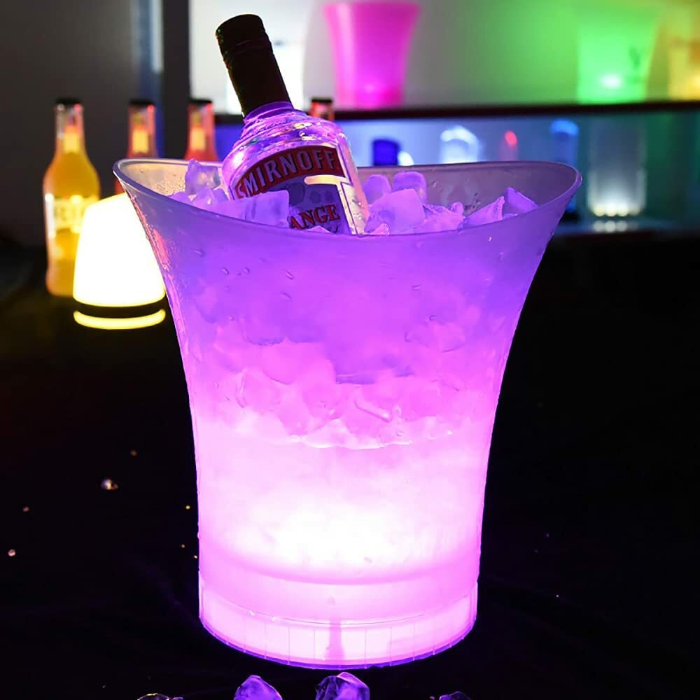SMAD 5L LED Ice Bucket Wine Champagne Bar Party Light Up Glowing Color Changing