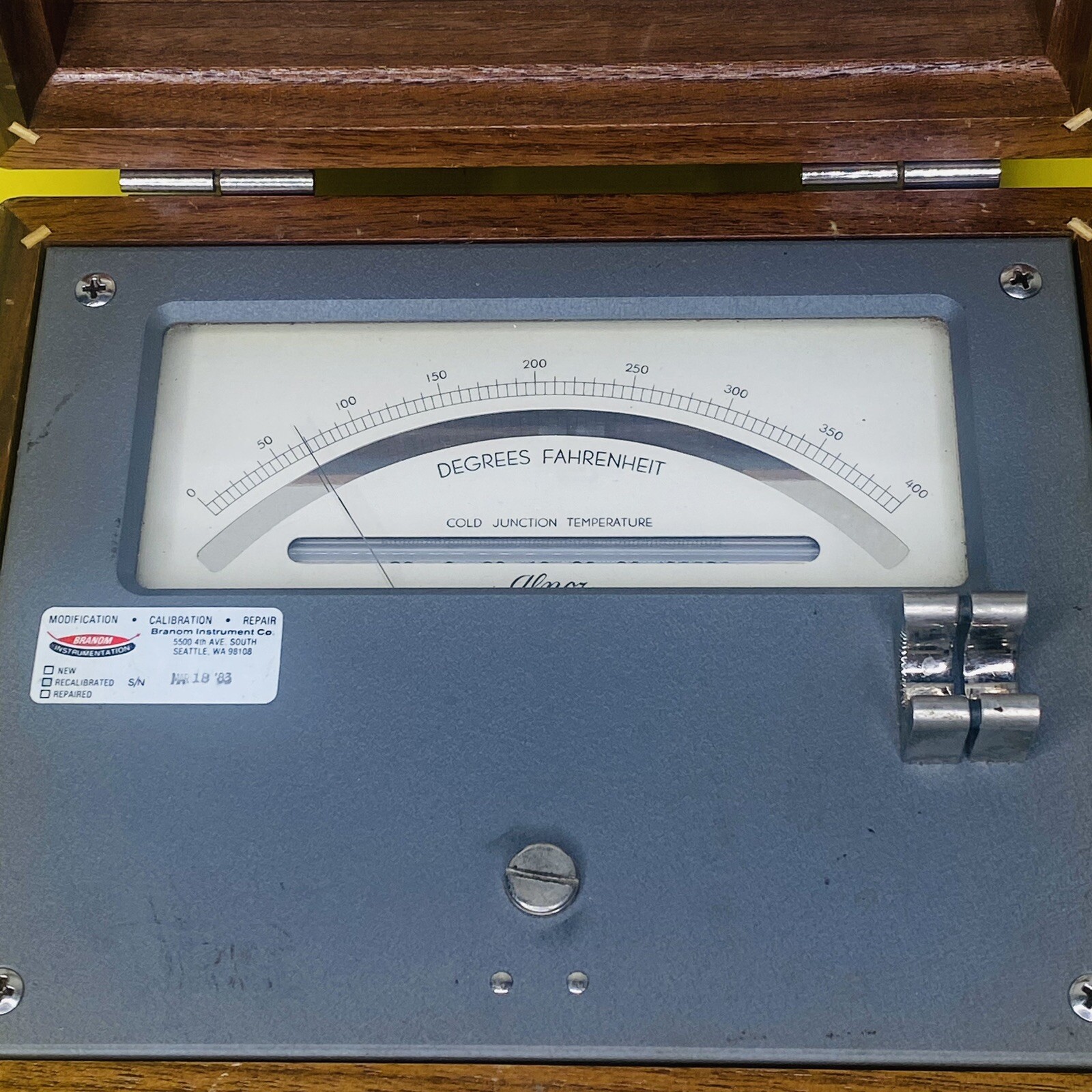 Vtg ALNOR PORTABLE PYROMETER TYPE 4200 ILLINOIS TESTING LABS Untested Wood Box