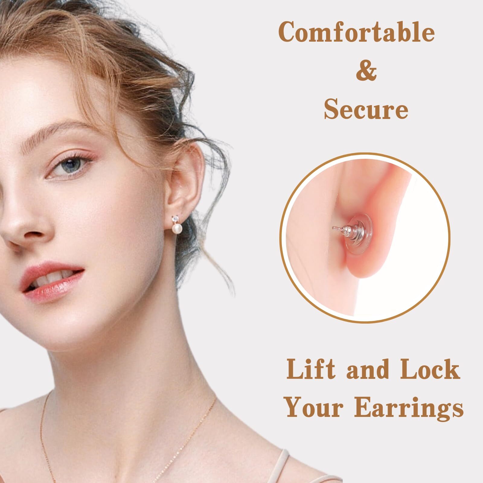 120Pcs Earring Backs Clutch Ear Locking w/ Pad for Studs Fishhook Heavy Earrings