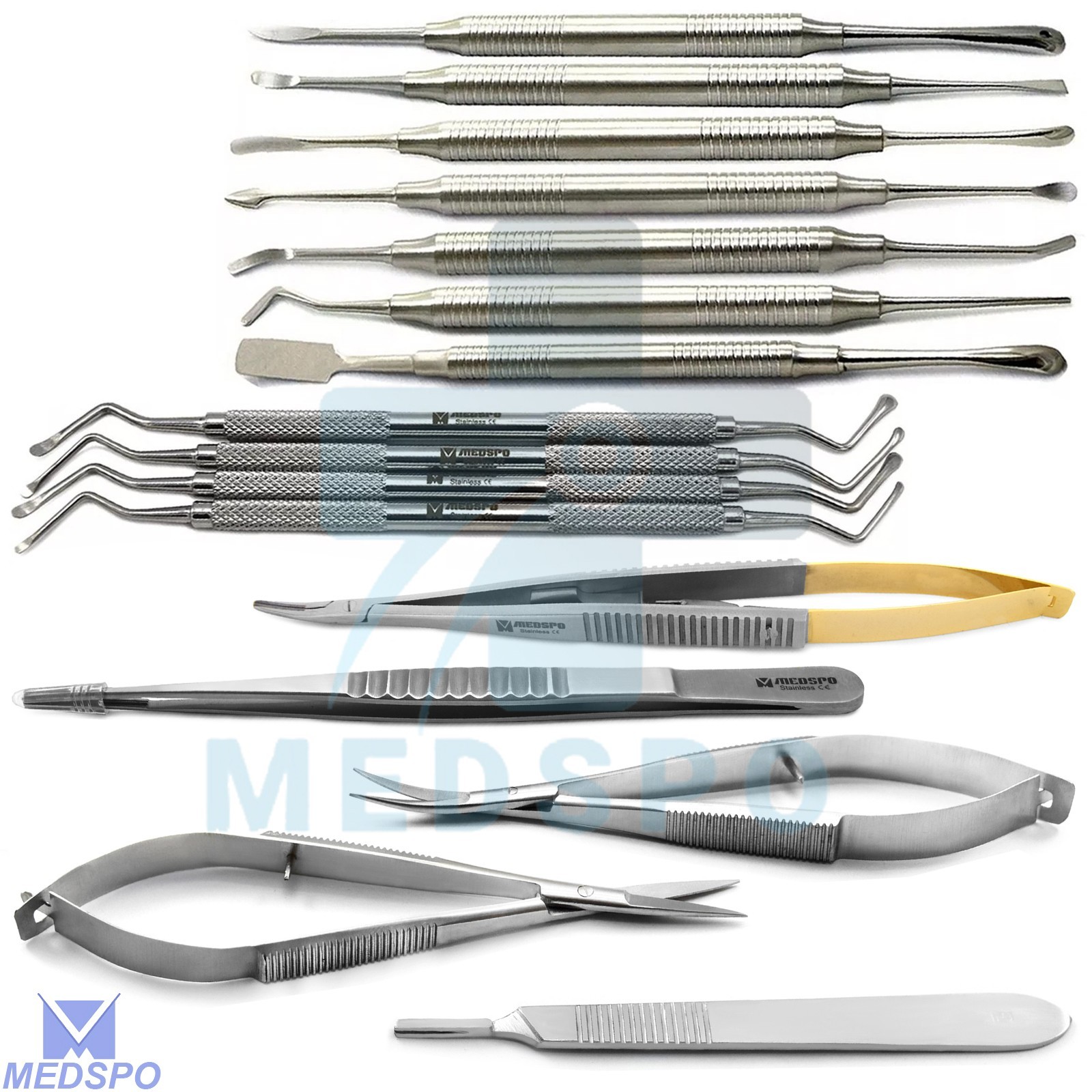 Implant Surgery Instruments Oral Surgery Elevators Lucas Curette BP Handle Tools