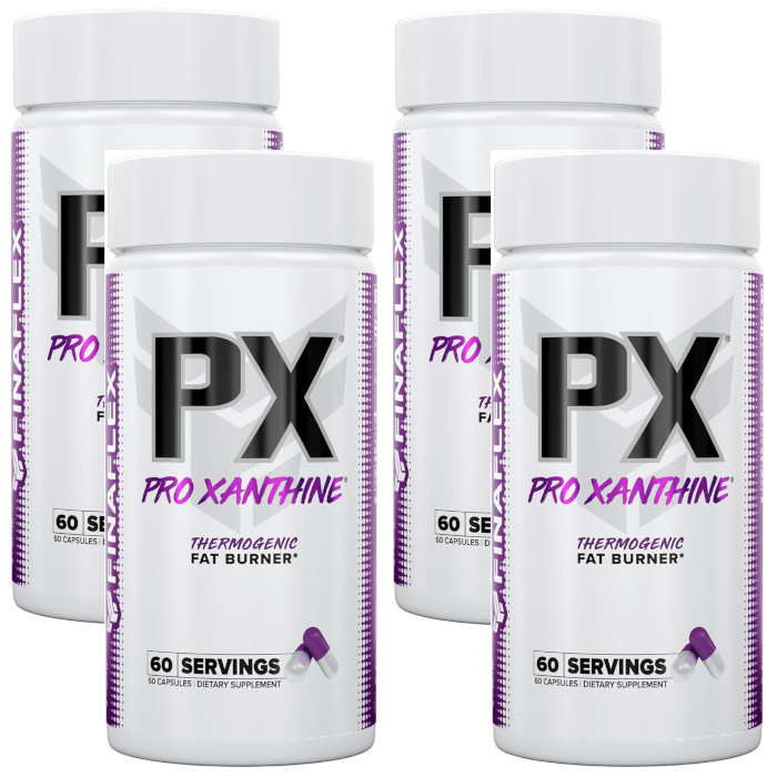 Finaflex PX - Pro Xanthine Thermogenic Fat Burner 60 Caps Each (Pack of 4)