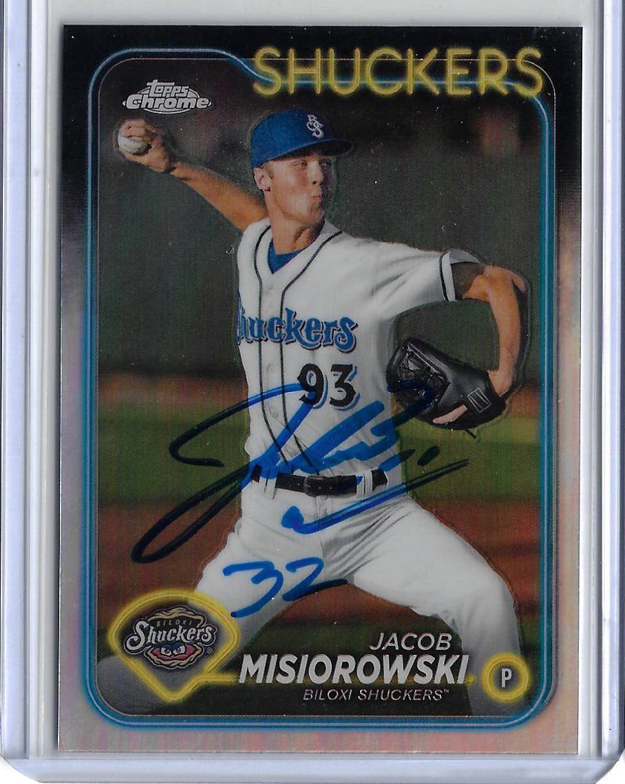 Jacob Misiorowski Autographed 2024 Topps Pro Debut Chrome REFRACTOR PDC171 RC