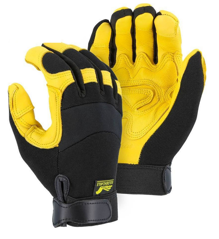 2 Pair of Extra Large Majestic Golden Eagle Reinforced Mechanics Gloves 2150DP X