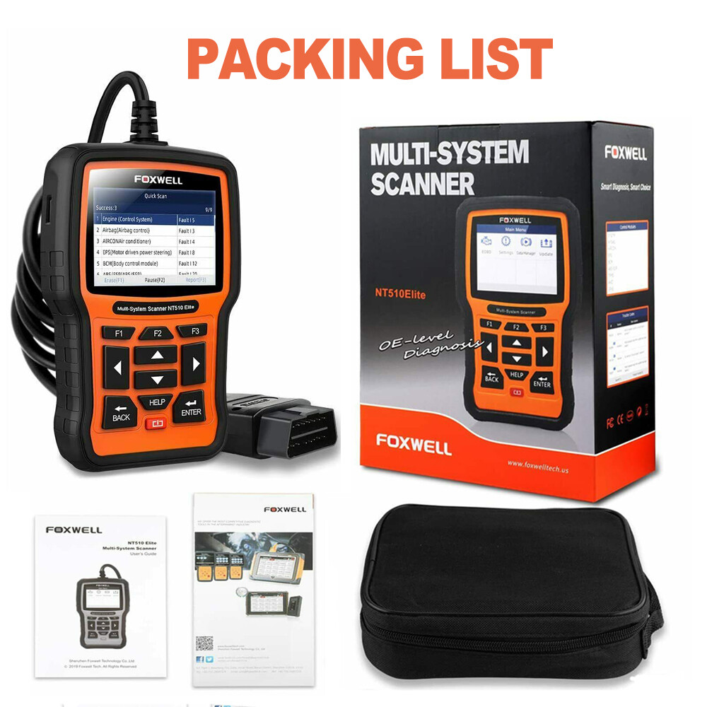 FOXWELL NT510 Elite Auto Diagnostic Tool OBD2 Bidirectional Scanner All Systems
