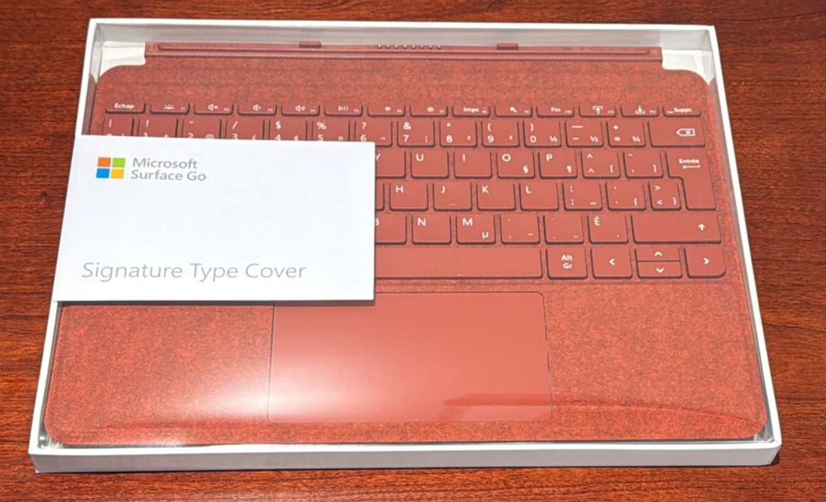 Brand New Microsoft Surface Go Signature Type Cover Red French KCS-00085