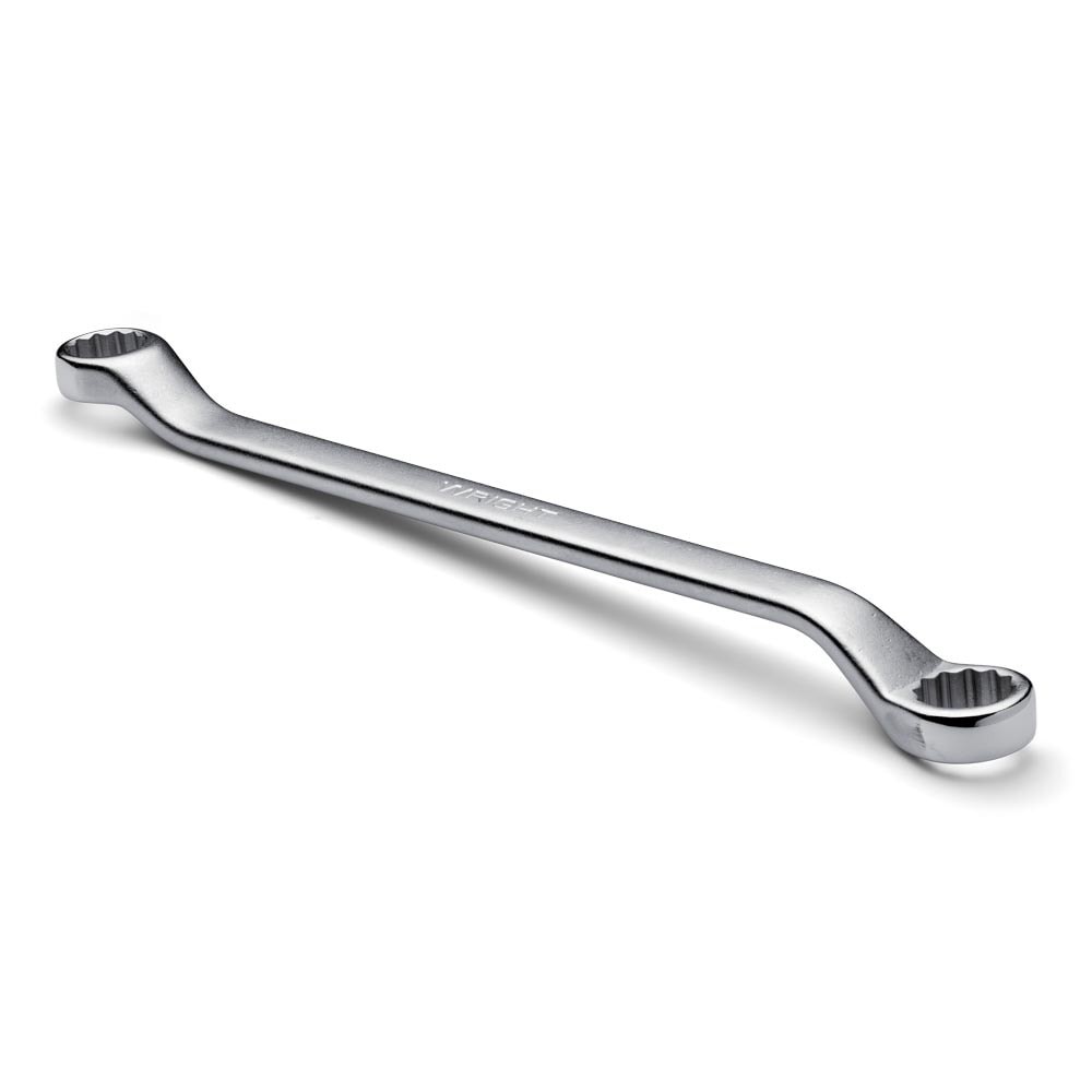 Wright Tool 52830 Box End Wrench, Double Offset Satin 12-Point SAE 7/8" x 15/16"