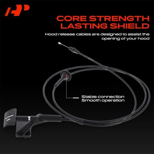 Front Hood Latch Release Cable with Handle | Compatible with Ford F 81 inch