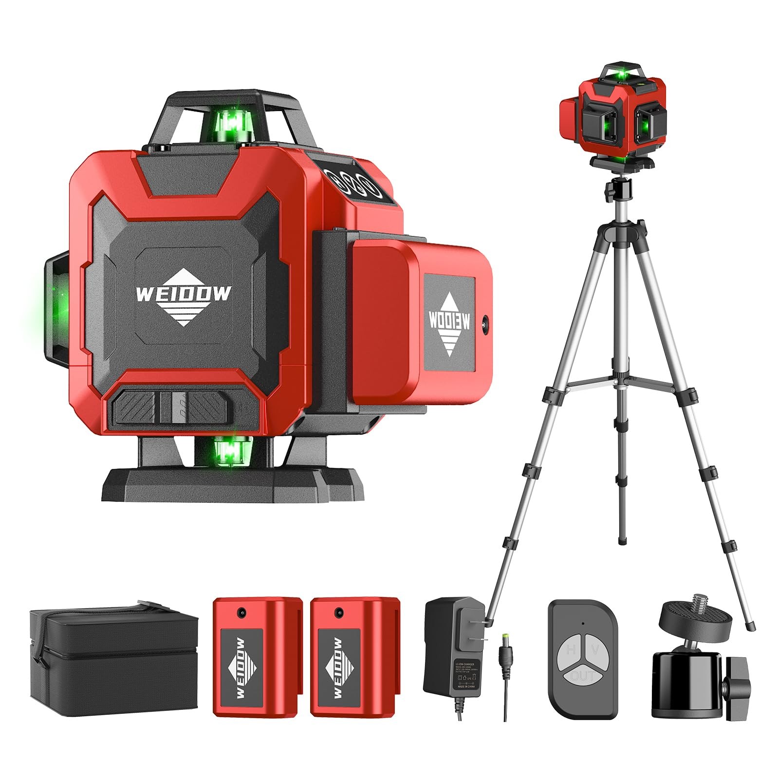 Laser Level 360 Self Leveling with Tripod,WEIDDW 4D Lazer Level,4x360° Cross...