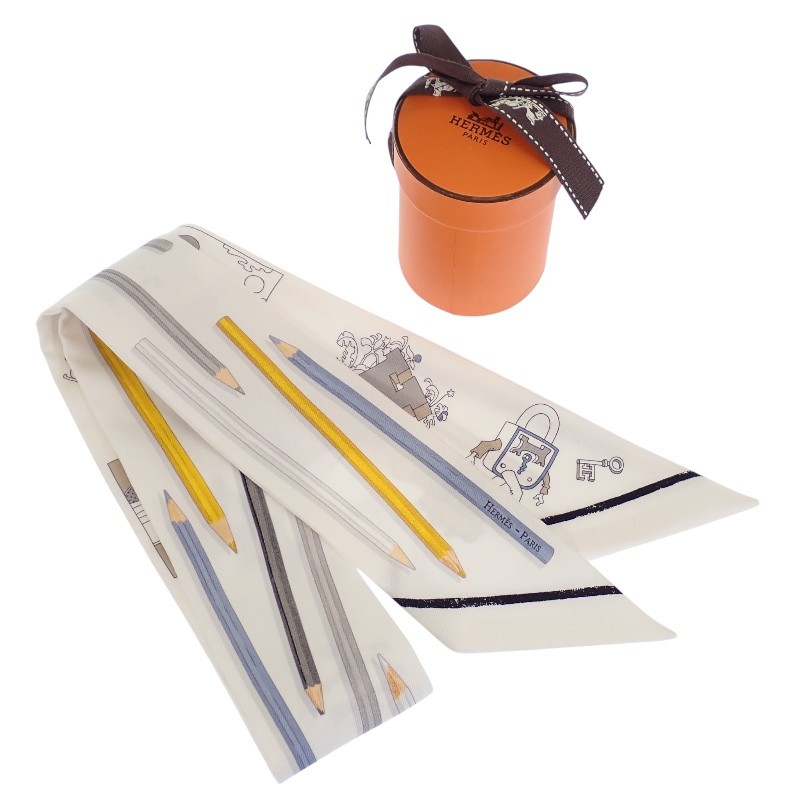 HERMES  064221S_07  scarf white silk Women