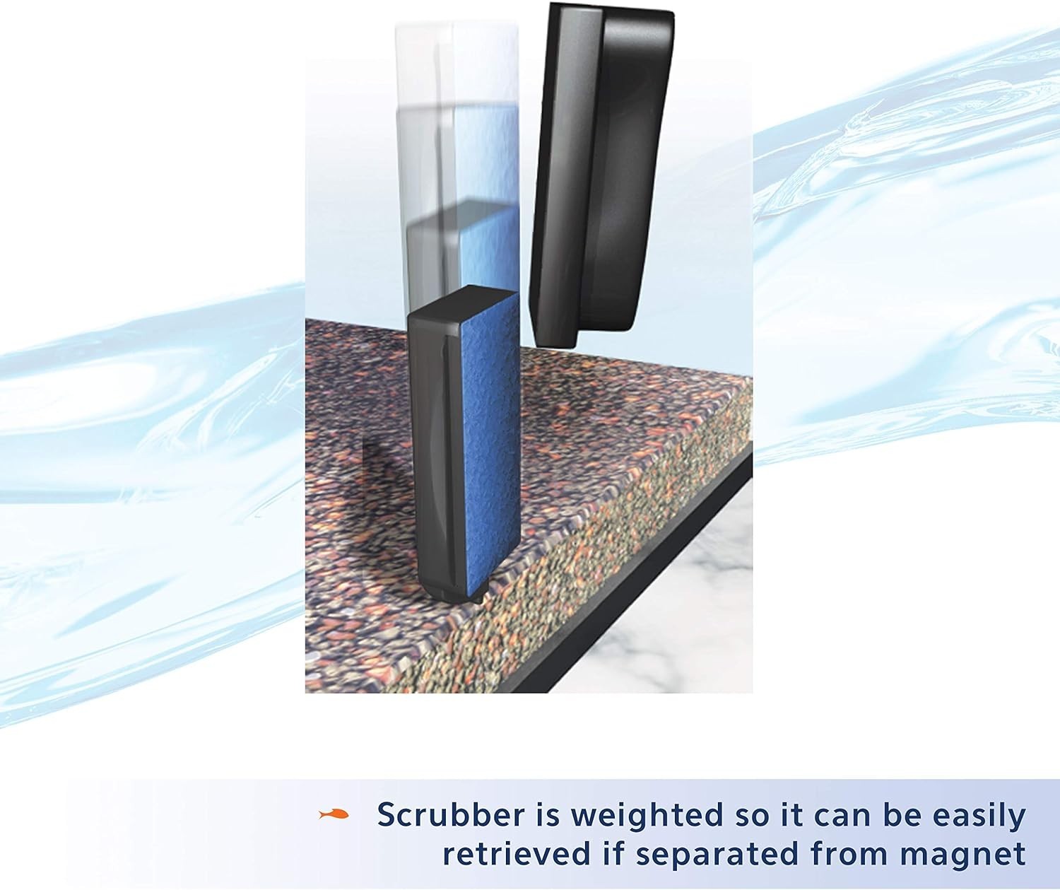 Medium Aquarium Algae Scraper - Magnetic Cleaner for Glass & Acrylic Tanks