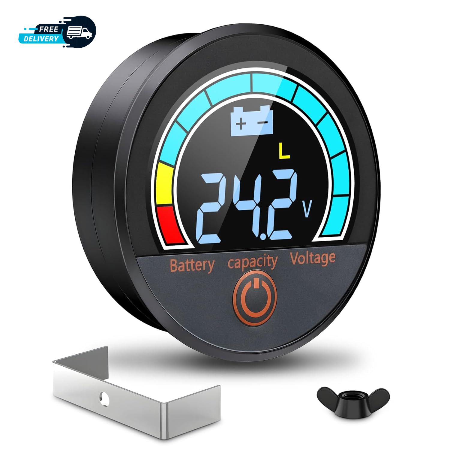 Battery Capacity Voltage Meter 12V 24V 48V 60V 84V IP68 Waterproof LCD Battery