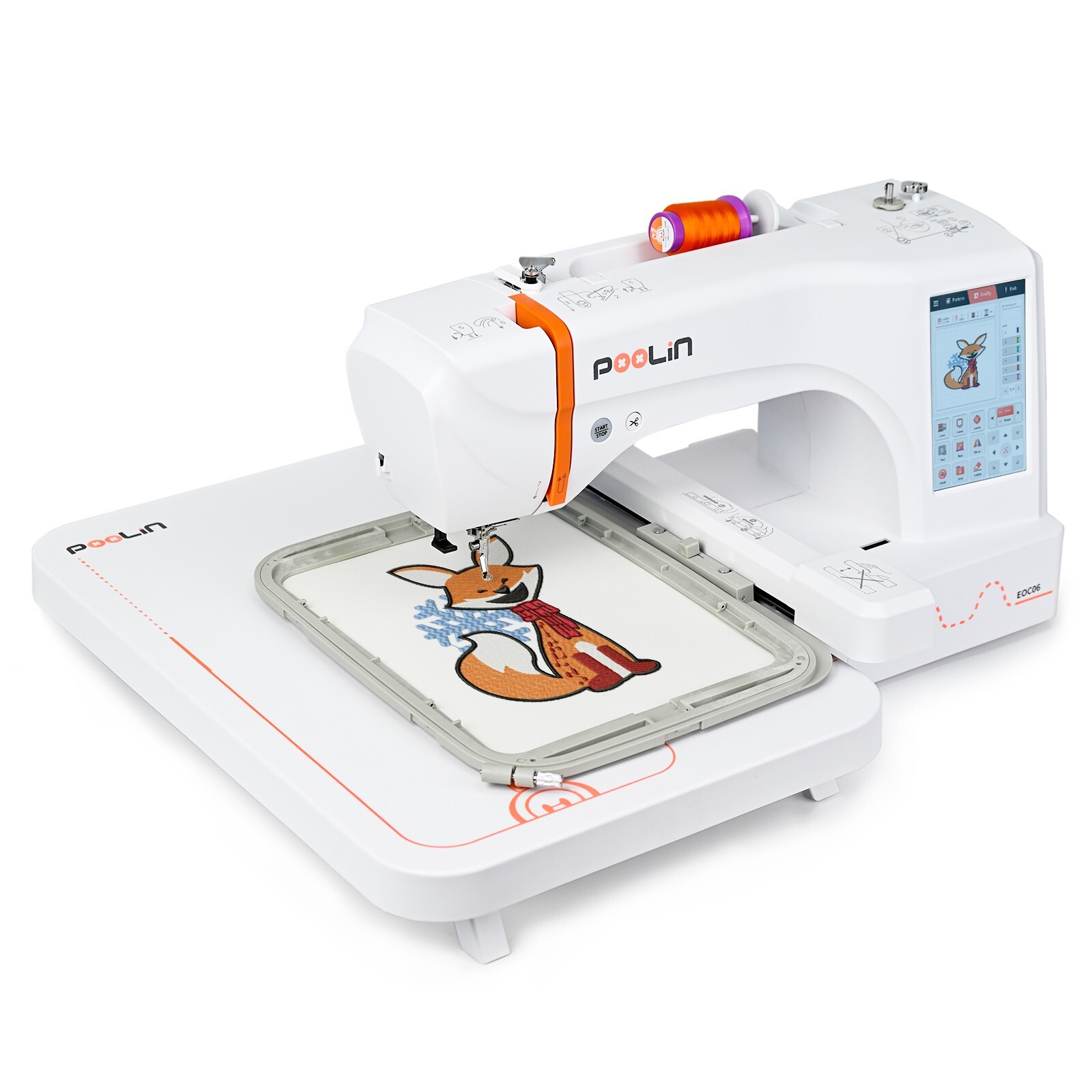 POOLIN EOC06 Computerized Embroidery Machine 7.9*11 Large area LCD Touch Screen