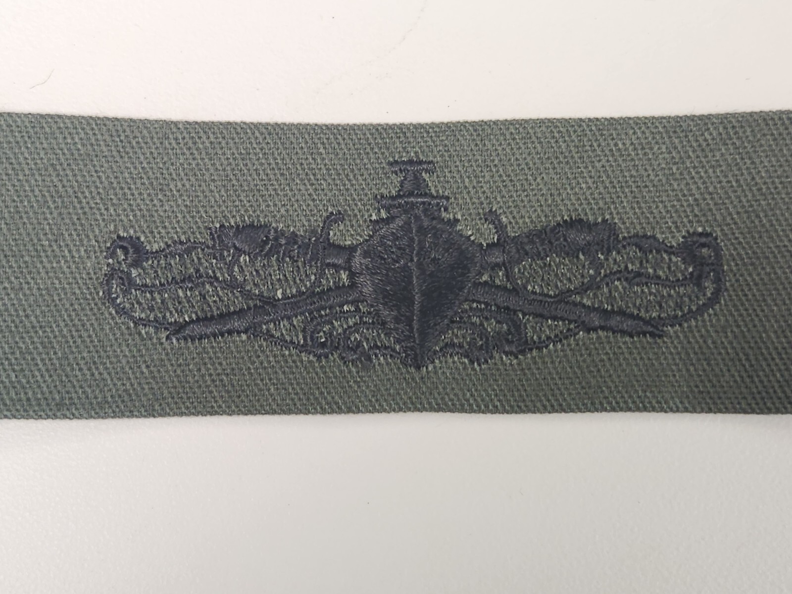 US Navy Embroidered Badge Surface Warfare Officer OD Green Subdued Patch