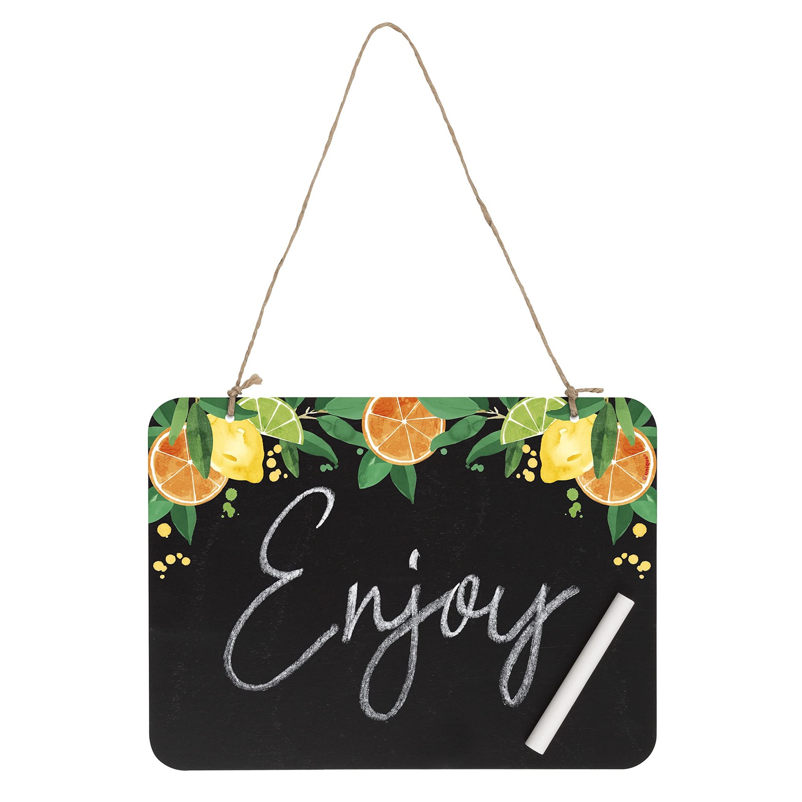 Unique Black Plastic Chalkboard Sign 1 Pc Eye Catching Citrus Fruit Design