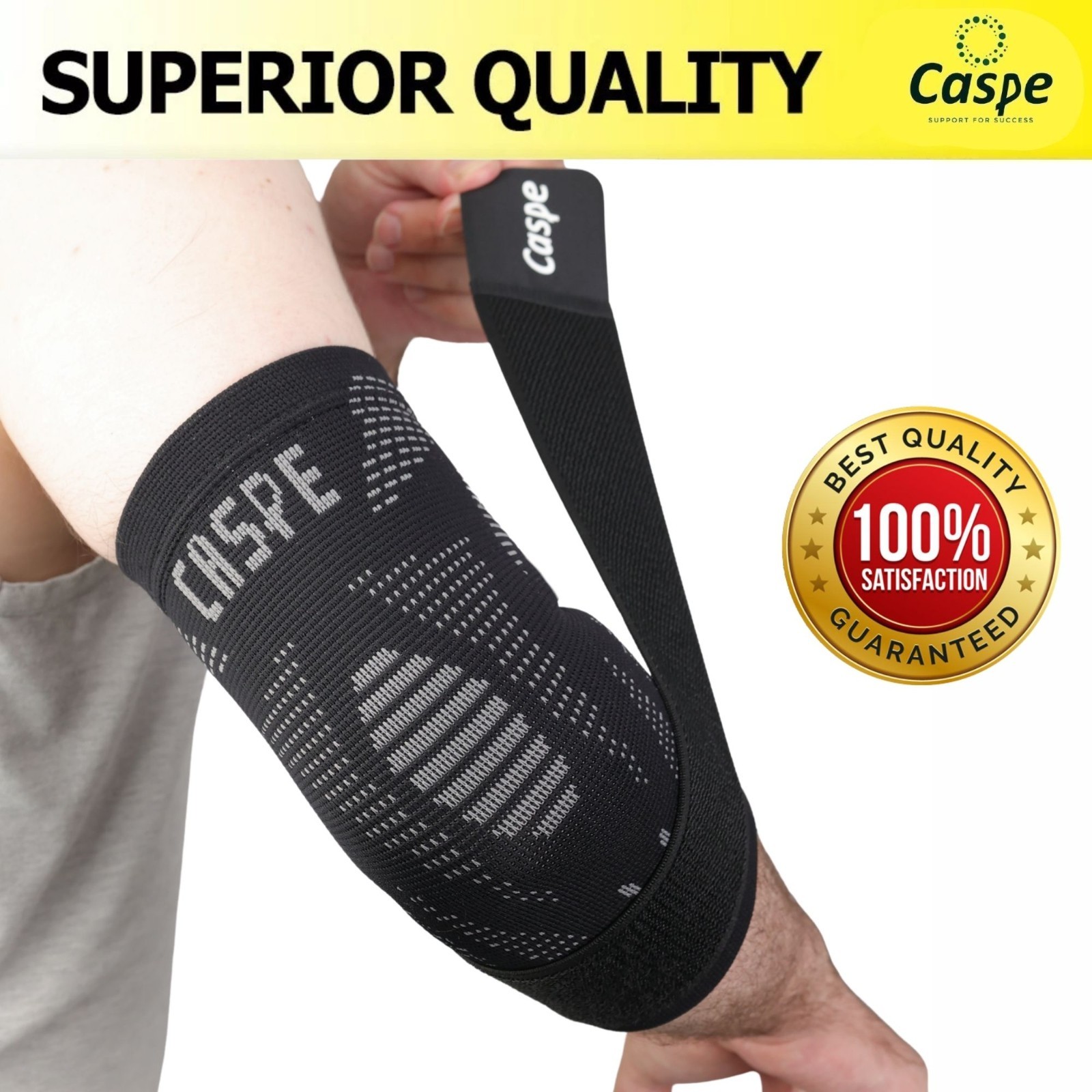 Caspe 2-Pack Elbow Sleeve Brace Wrap Adjustable Support Arm Arthritis Tendonitis