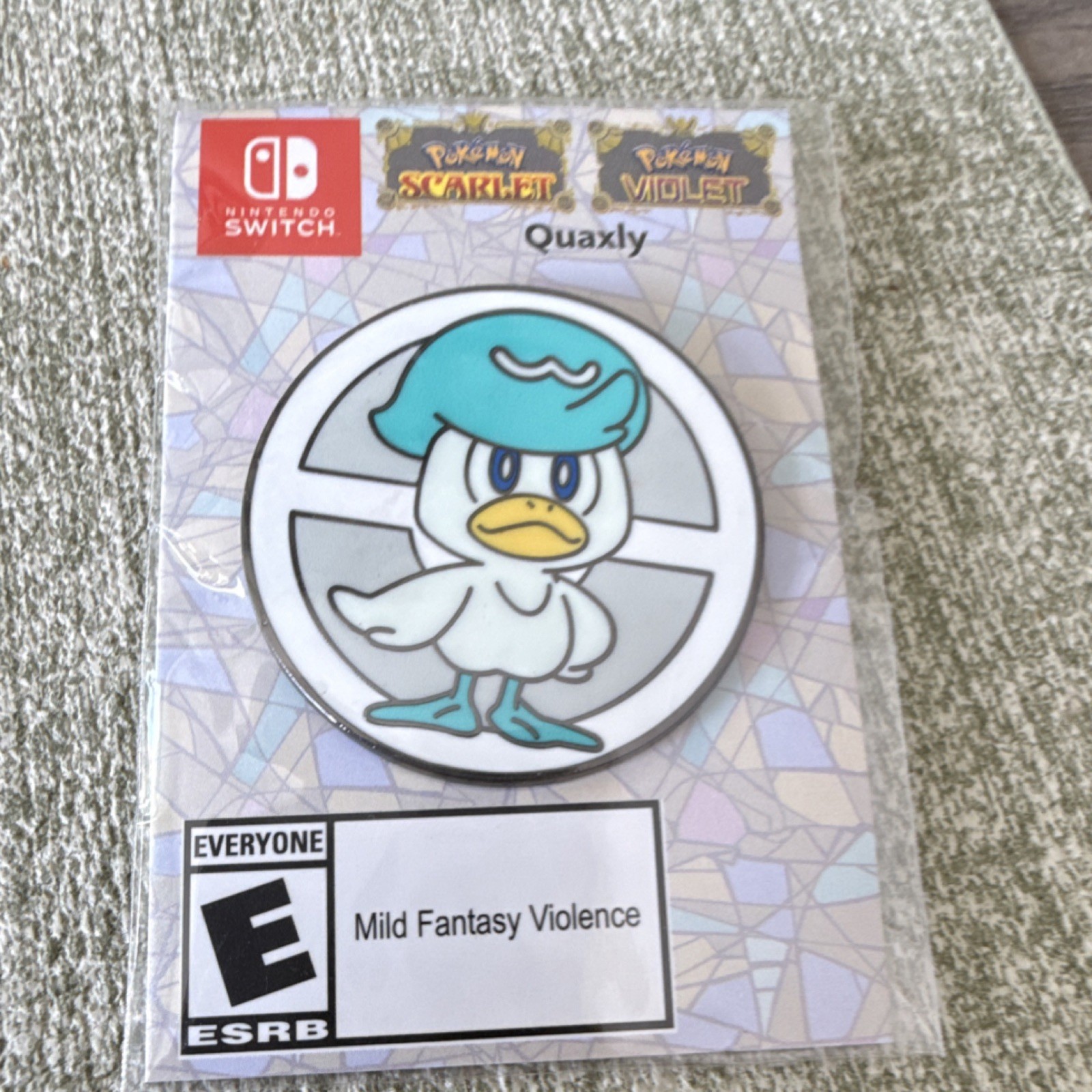 Nintendo Pokémon Quaxly Enamel Lapel Pin Battle Lab Promo Collectible