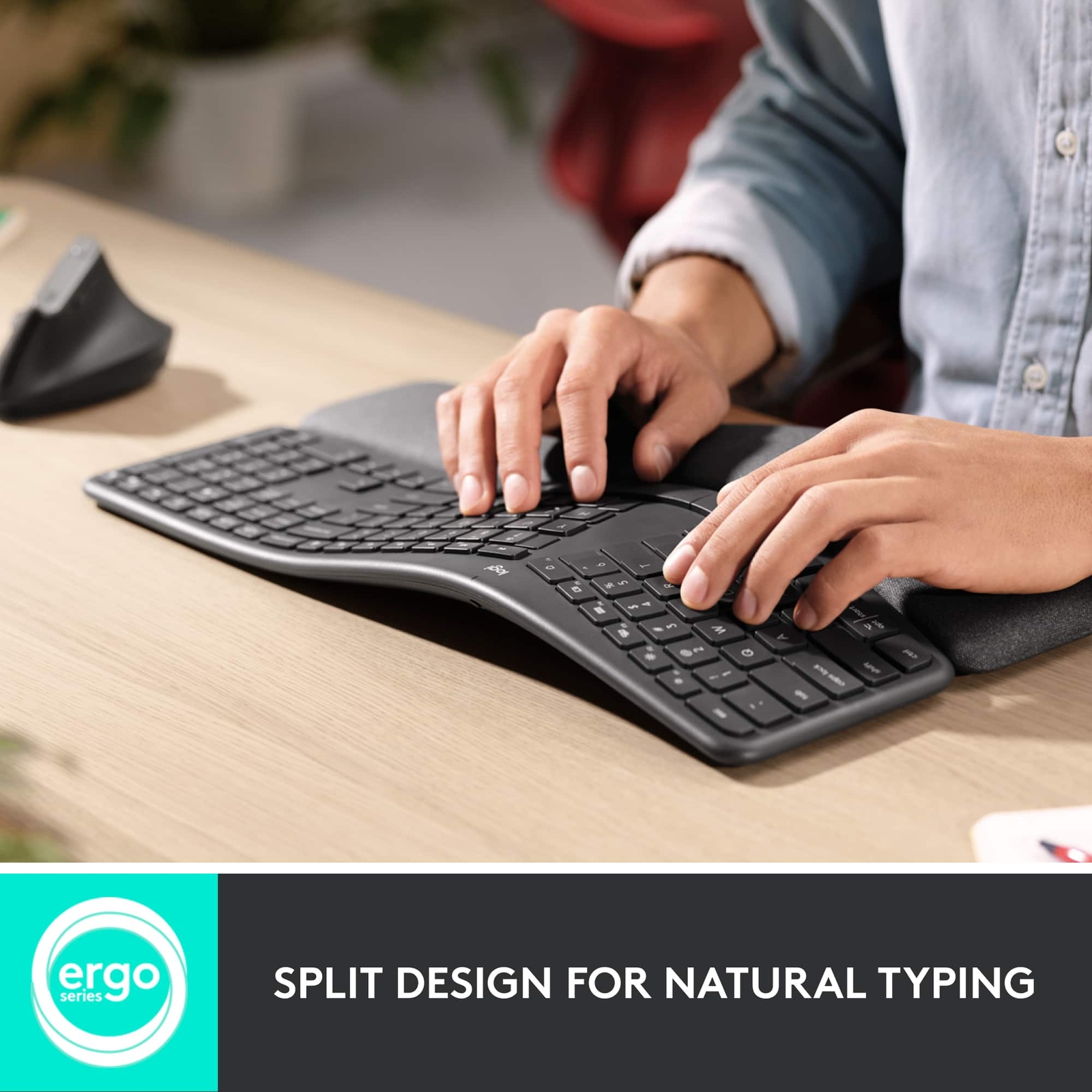 Logitech - ERGO K860 Ergonomic Wireless Keyboard for Windows and Mac with Palm