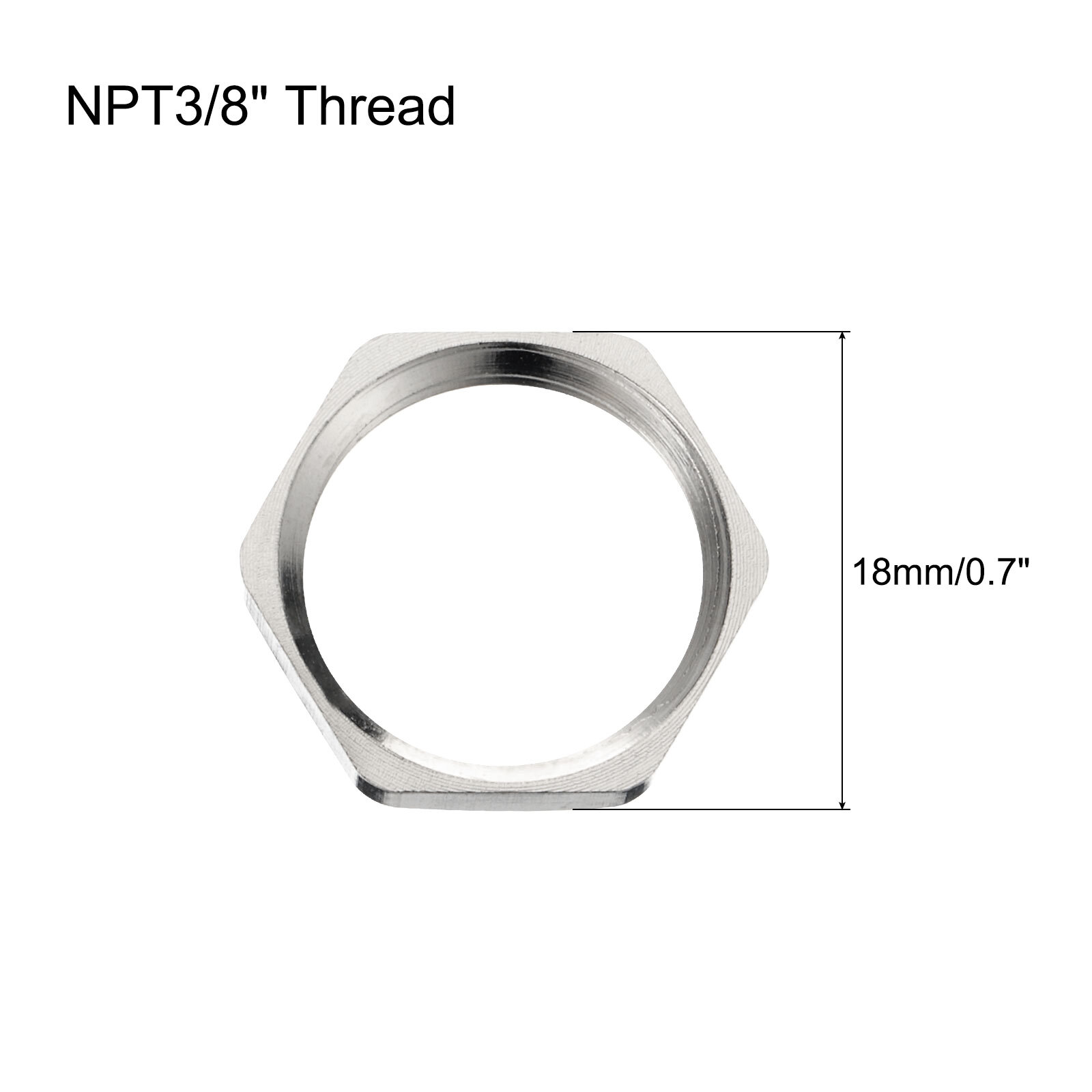12PCS Cast Pipe Fitting Hex Locknut Nut NPT3/8" Female Thread Silver Tone