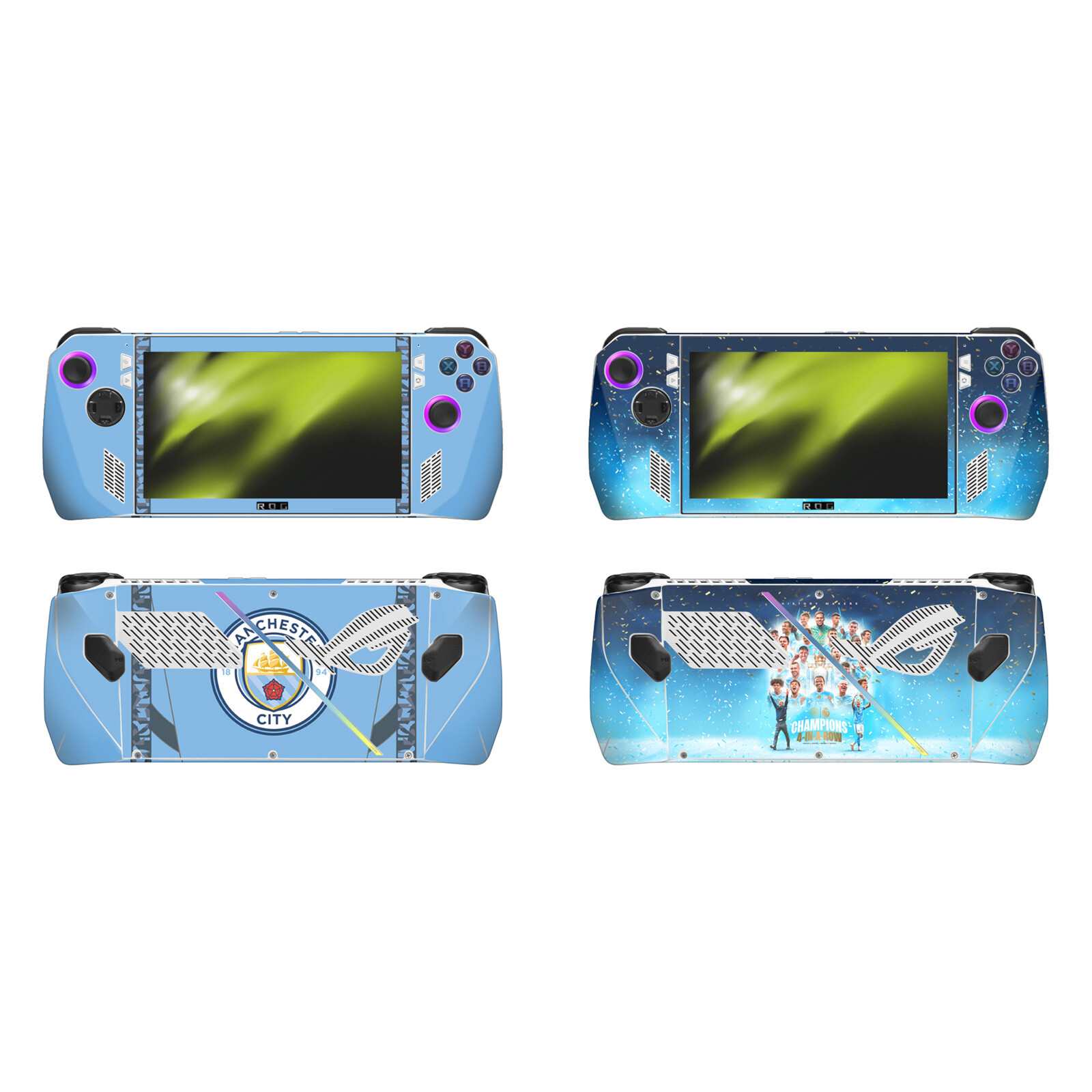 OFFICIAL MANCHESTER CITY MAN CITY FC 2024 CHAMPIONS VINYL SKIN FOR ASUS ROG ALLY