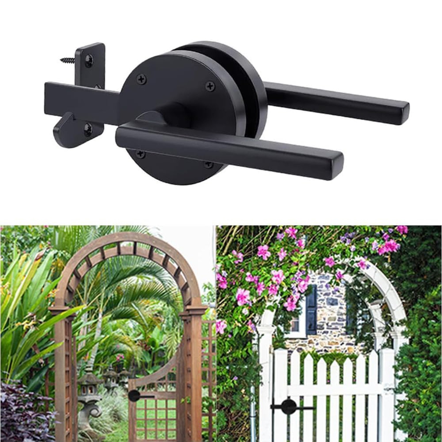 Double Side Gate Latch, Adjustable Heavy Duty Swinging Door Latch Gate Hardwa...