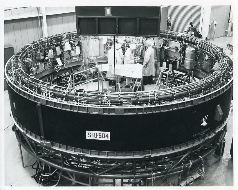 Saturn V Instrument Unit assembly in IBM clean room (1967), Original IBM Photo