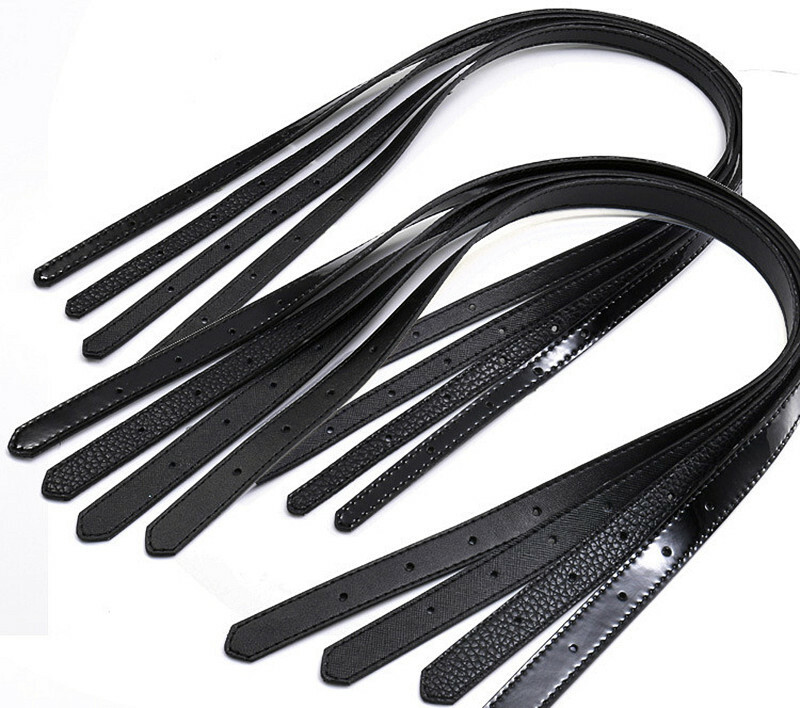 1 Pair Black Genuine Leather Shoulder Purse Handbag Bag Handle Strap 71cm