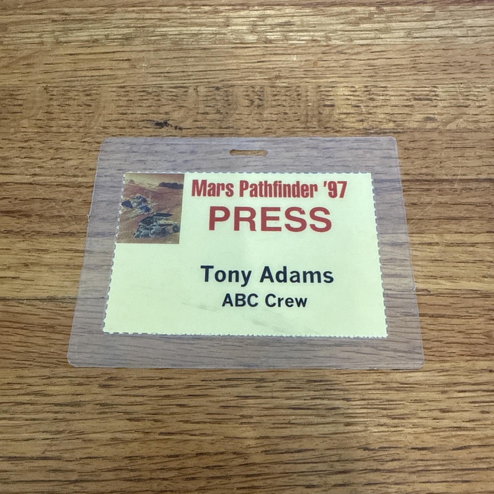 Mars Pathfinder NASA ABC News Media Press Pass 1997 Badge Credentials