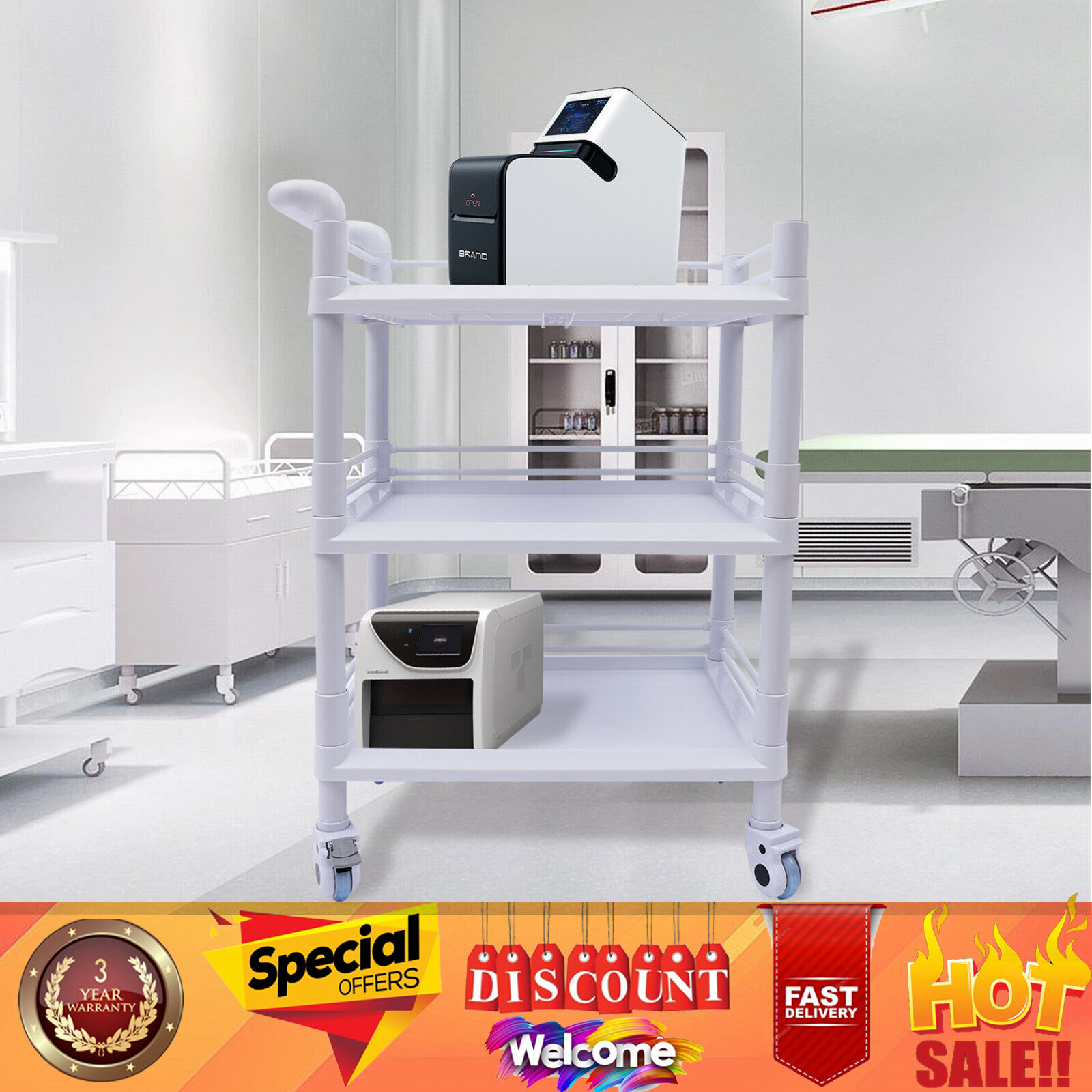 Salon Trolley Esthetician Utility Cart Facial Rolling Storage Beauty Spa Station