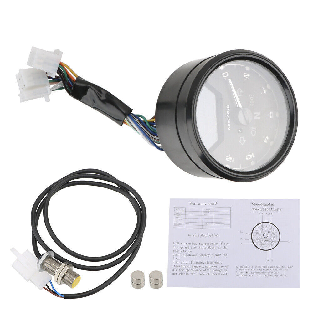 Digital Motorcycle Speedometer Tachometer Gauge Meter Universal Fit For Harley ,