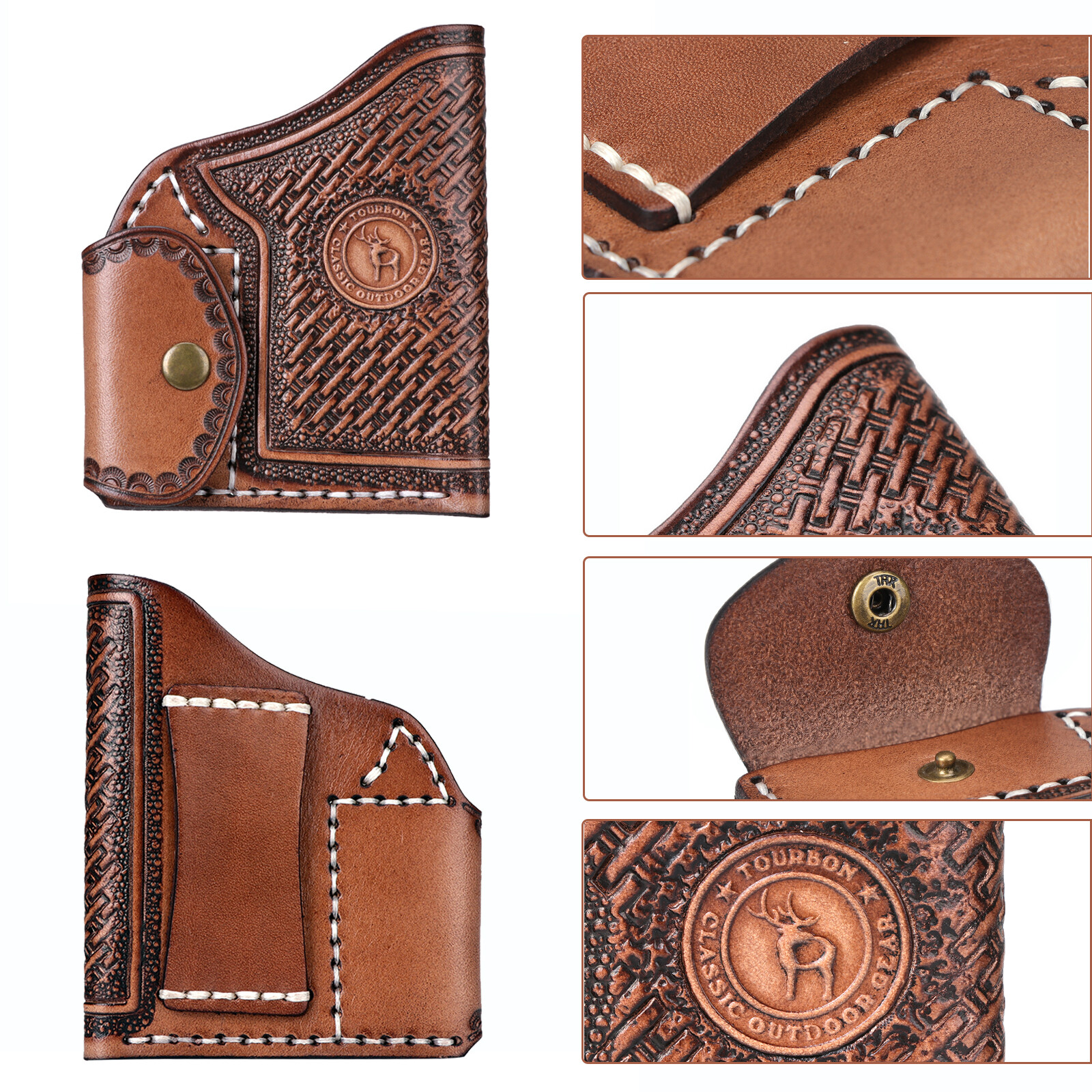 Tourbon Leather Holster for NAA Mini Revolver Ammo Holder Left/Right Handed