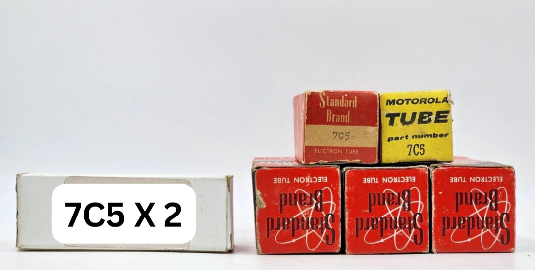 7C5 Loctal 2 Tubes (6V6 Loctal Sub) New (New Old Stock) Test NEW 1 Year Warranty