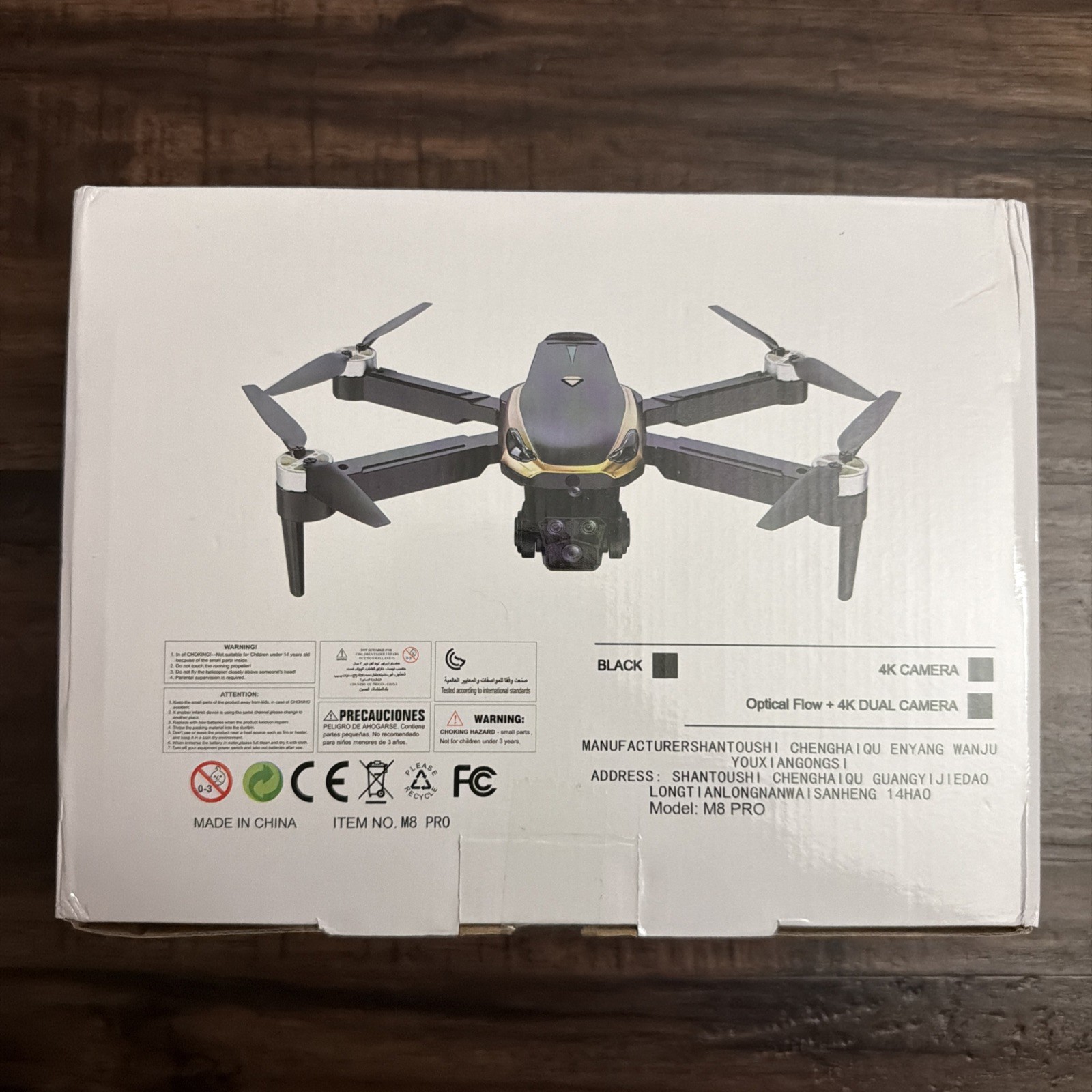 M8 PRO Foldable Drone with 4K Dual Camera, GPS Optical Flow, New