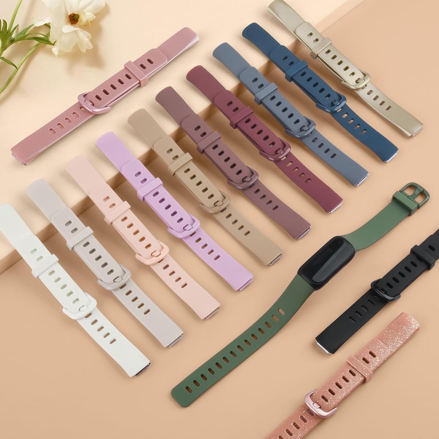 Fitbit Inspire 3 Bands 4 Pack Silicone Adjustable Replacement Straps for Men