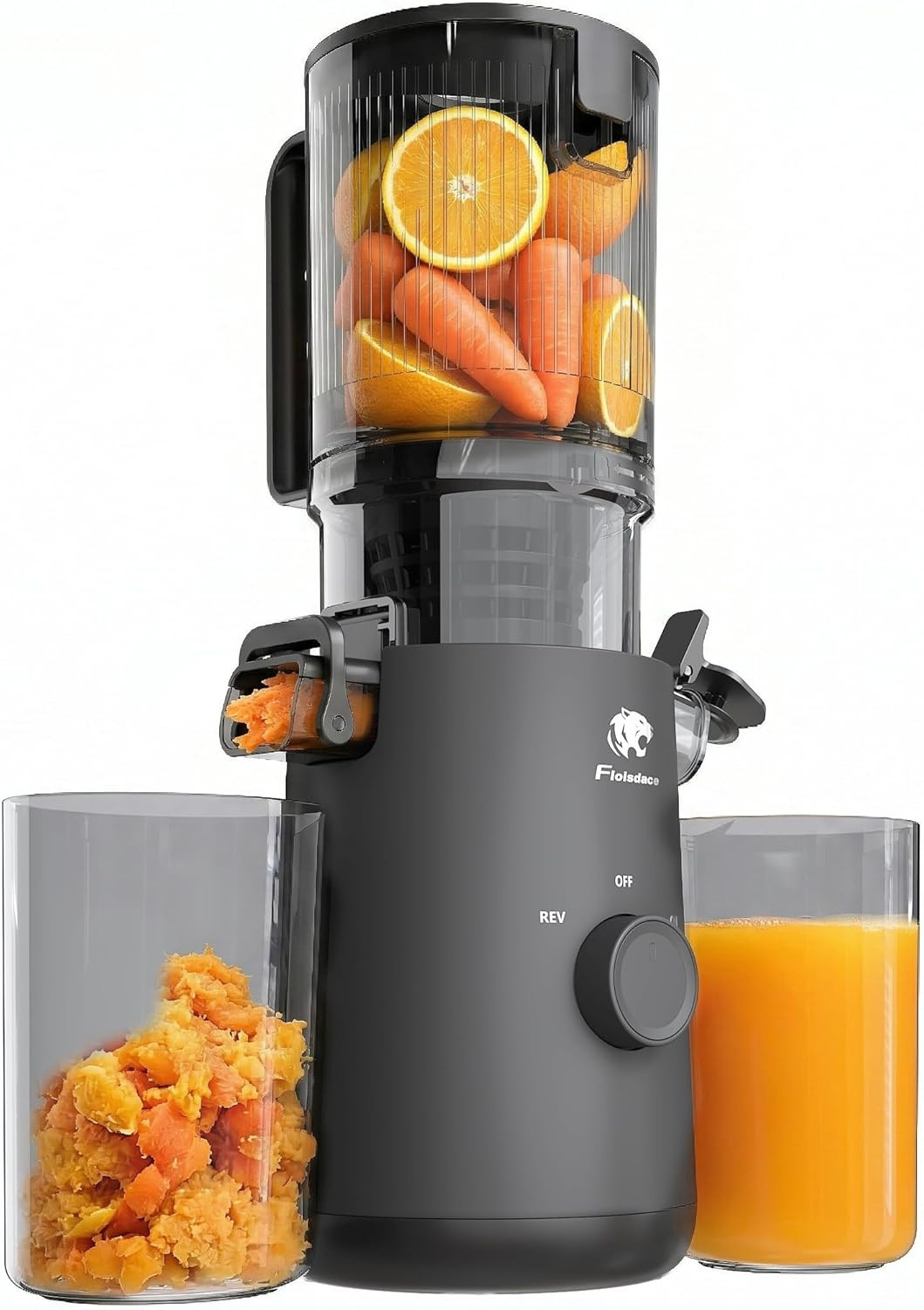 Juicer Machines, Cold Press Juicer with 5.3" Extra Large Feed Chute and Powerful