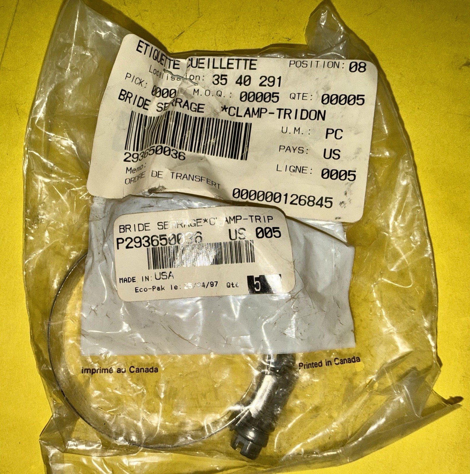BRP OEM SkiDoo tridon clamp 293650036 new