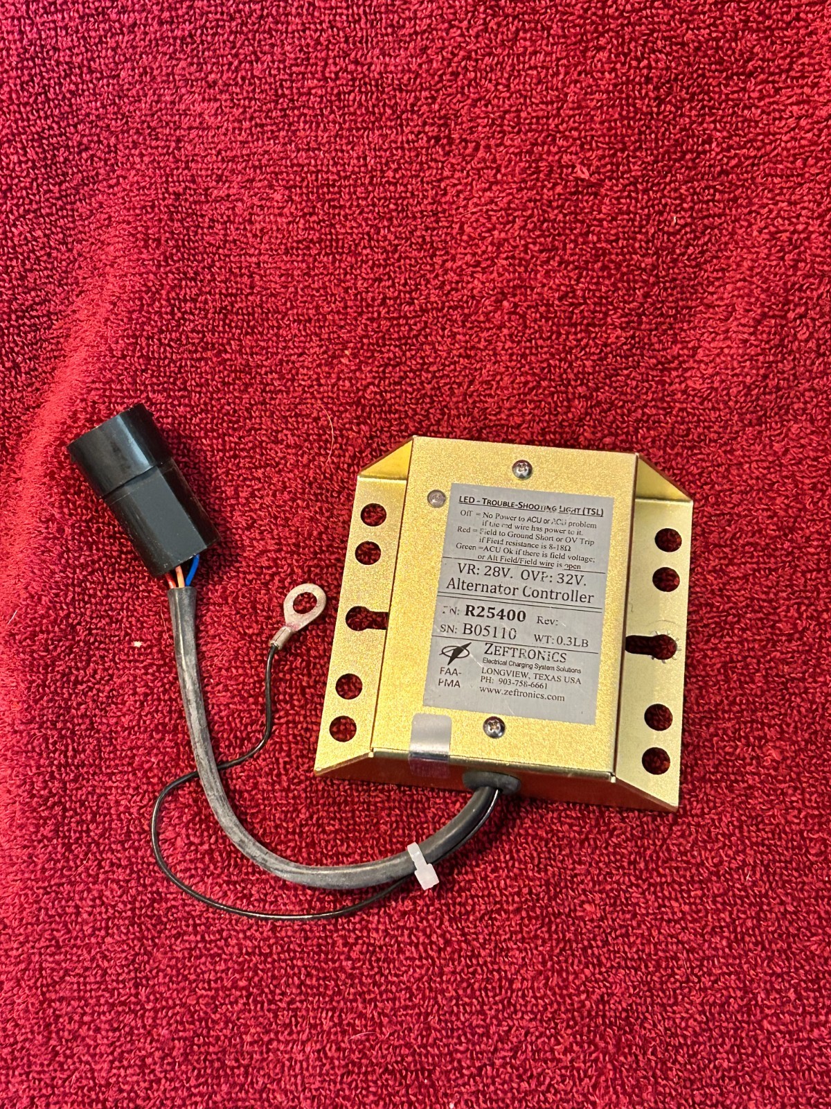 ZEFTRONICS ALTERNATOR CONTROLLER P/N R25400