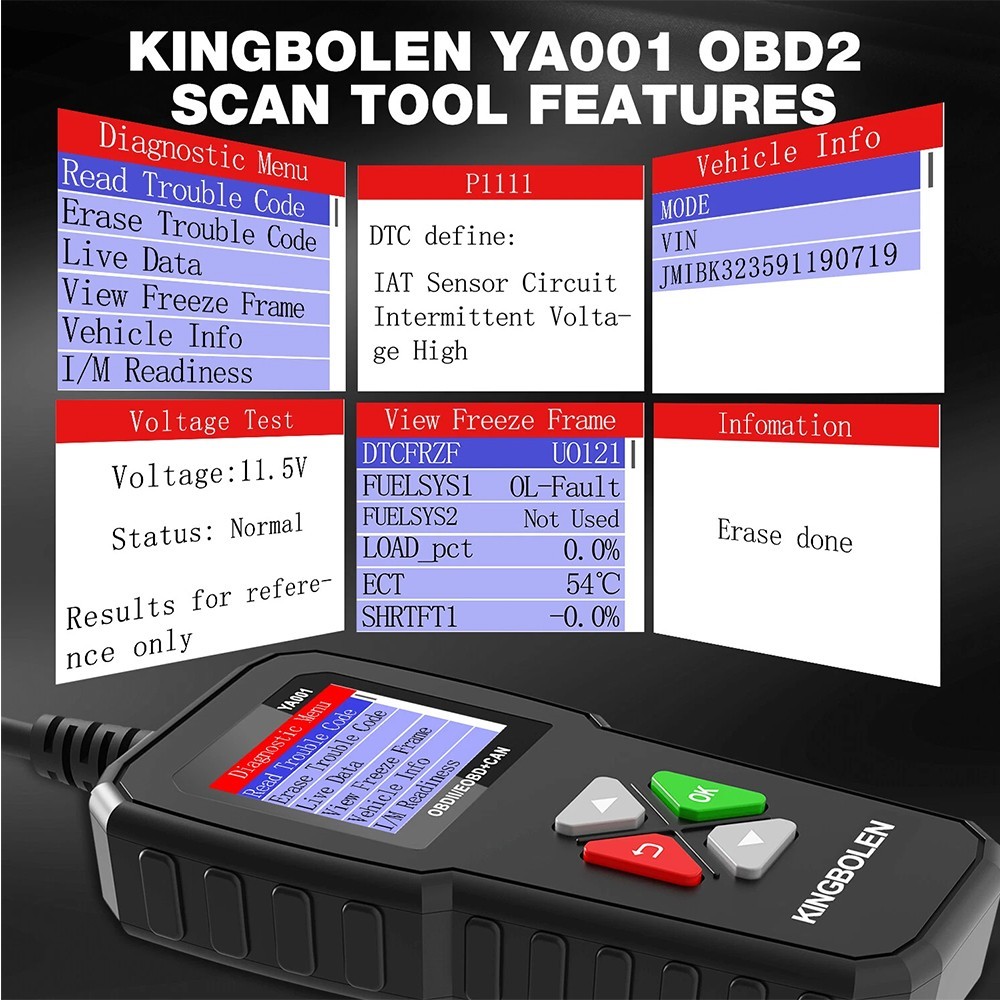 YA001 Car OBD2 Scanner EOBD Check Engine Fault Code Reader Car Diagnostic Tool