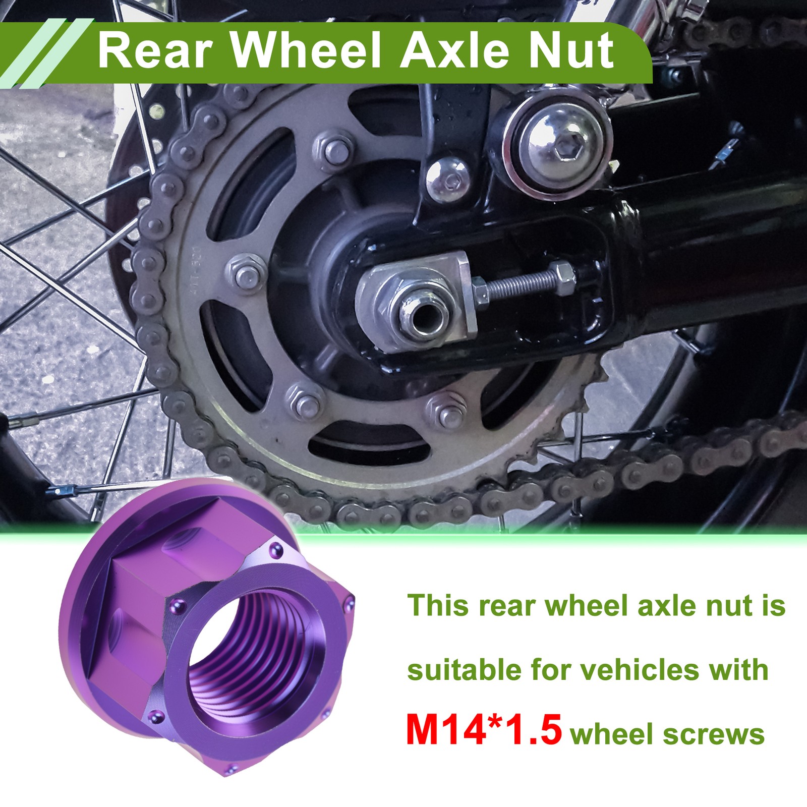 M14x1.5 Motorcycle Wheel Axle Nut Screw Nut Blue Purple for Car/Motorcycle 6pcs
