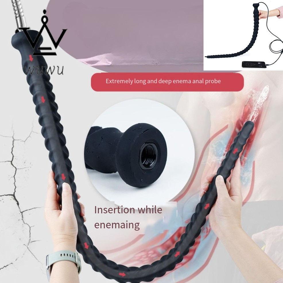 Shower Anal Cleaner Silicone Anus Enema Vaginal Washing Douche Nozzle Enema Tube