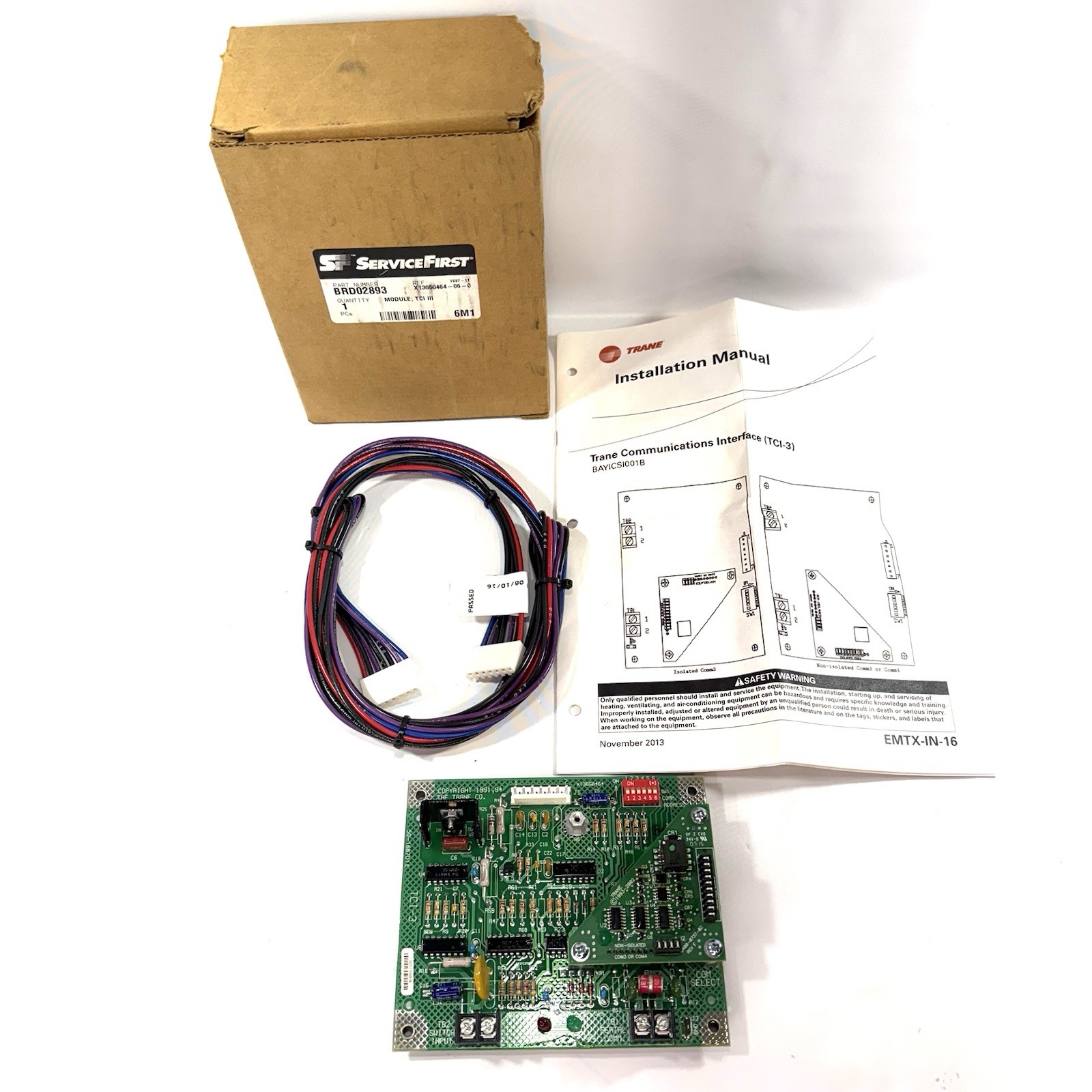 Trane BRD02893 Interface Board with Wire Harness