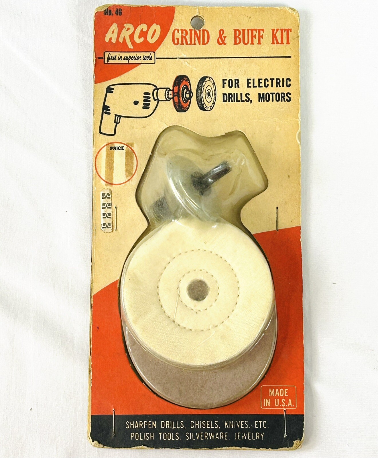 VTG Arco Grind & Buff Kit For Electric Drills Motors #46 Sharpen Polish USA NOS