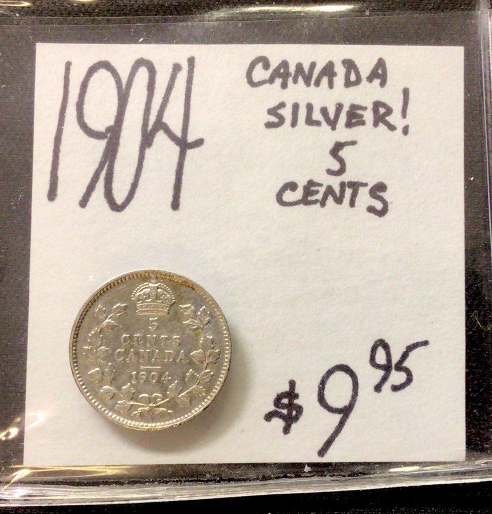 1904 Canada Silver! 5 Cents! ENN Coins