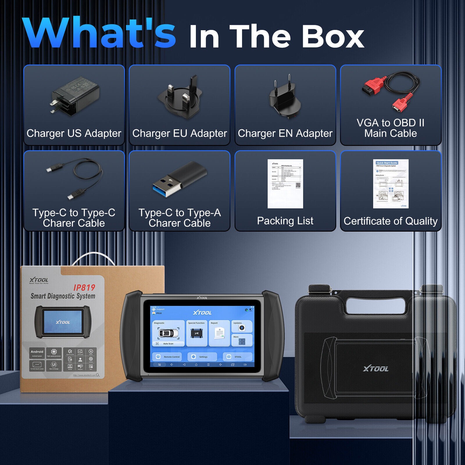 2026 XTOOL IP819 V2.0 Bidirectional Scan Tool AI Assisted Car Diagnostic Scanner