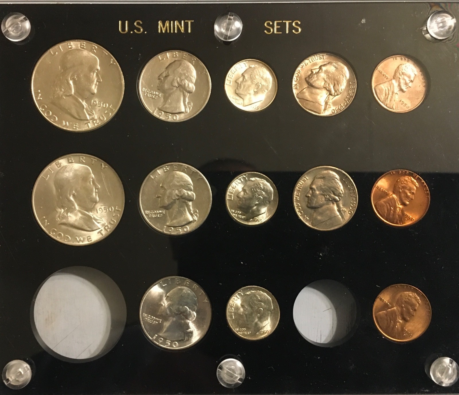 1950 P,D&S U.S. COINS GEM UNCIRCULATED SILVER MINT SET !