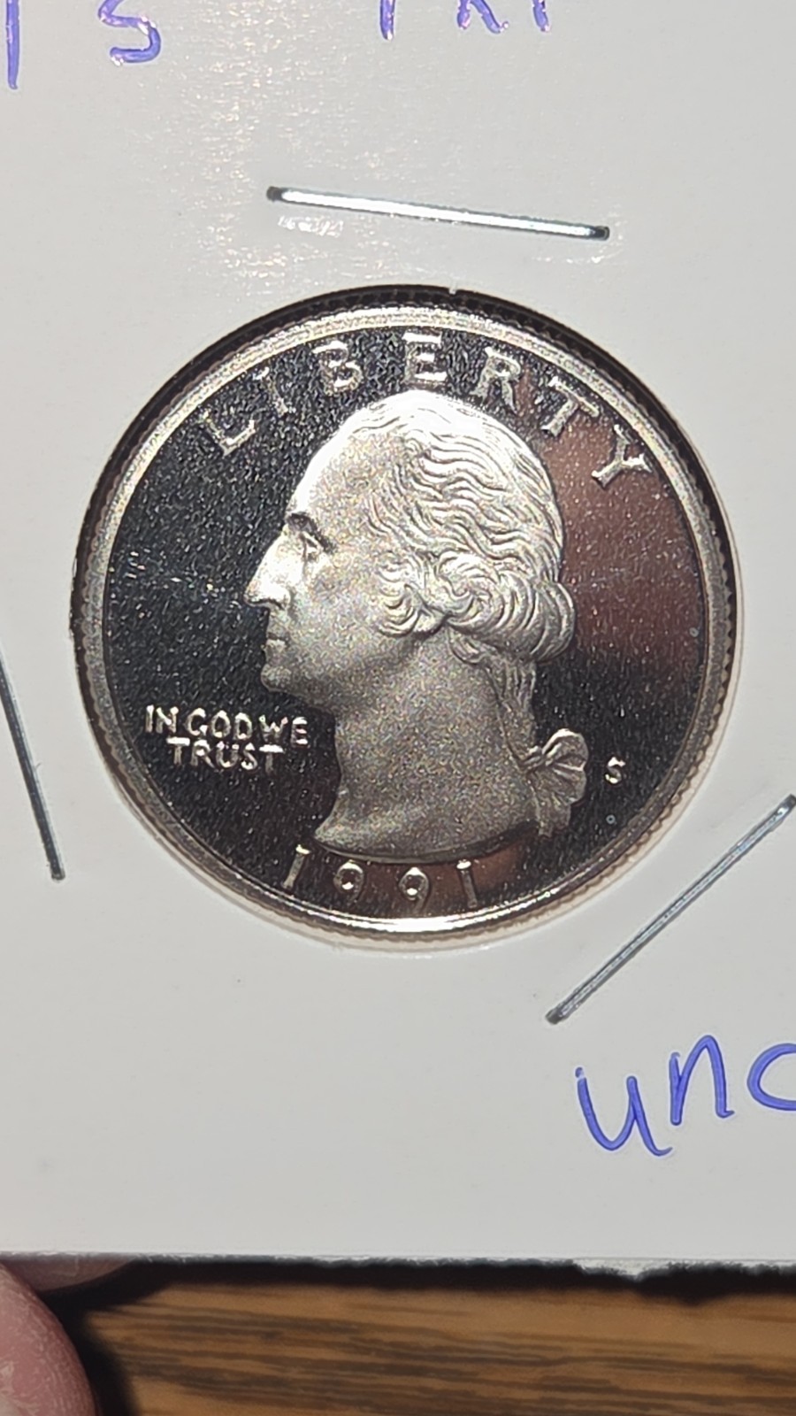 1991 S Washington Proof Quarter Uncirculated Uncertified.